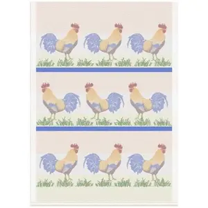 Tea Towel: Swedish Rooster Jacquard Tea Towel by Ekelund Master Weavers