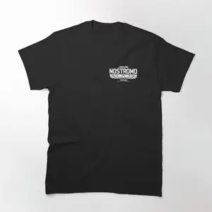 Nostromo, Weyland-Yutani, Dead White T-Shirt Iconic Sci-Fi Tribute with Nostromo, Weyland-Yutani Design Perfect for Alien Movie Fans and Sci-Fi Enthusiasts
