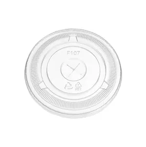 ProTakeOut, [32 oz] Flat Lids for PET Cups – 107mm Rim, 500 Pack (50/10) | Clear, Secure-Fit & Leak-Resistant | Ideal for Smoothies, Juices & Iced Coffee | Please Note: Cups Sold Separately