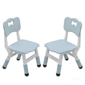 Garvee Adjustable 2-Pack Plastic Toddler Chairs with 3-Level Height Adjustment, Ergonomic Backrest, Non-Slip Feet, and 82Kg Weight Capacity, Suitable for Ages 2-6 in Classrooms, Daycare, and Homes