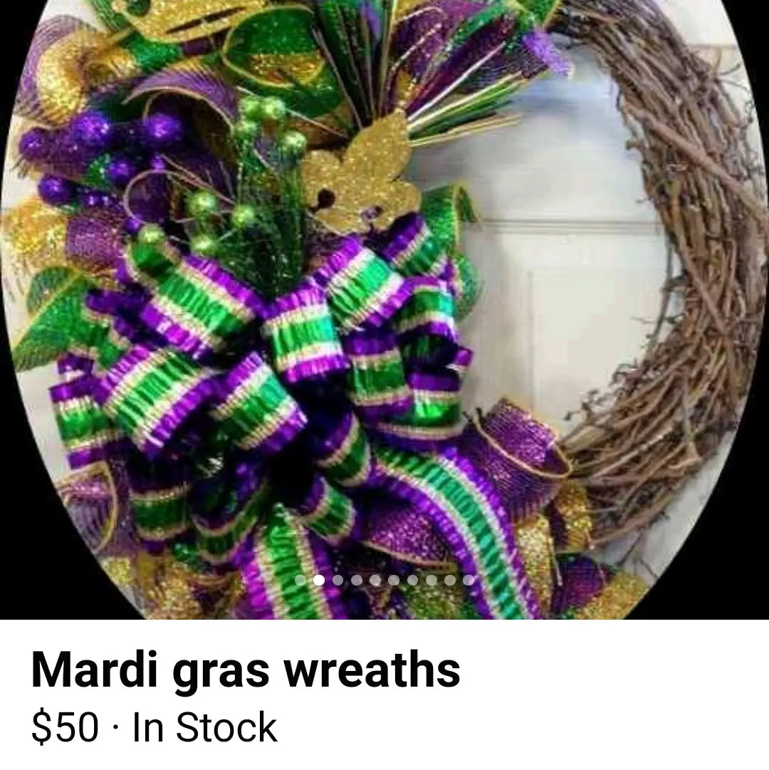 large grapevine mardi gras wreath Decor Decoration Ornaments large wreath Louisiana wreath Traditional Nature