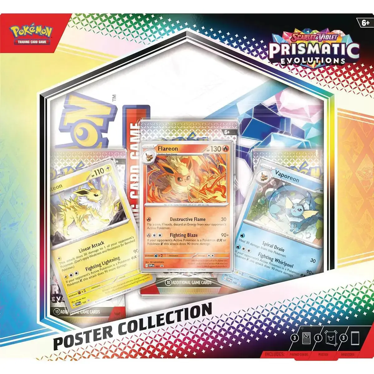 Pokemon TCG: Scarlet & Violet Prismatic Evolutions Poster Collection - Includes 27 Eevee and Evolution Illustrations, Foil Cards, Code, Multiple Items, Includes Code