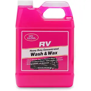 Gel GLOSS RV Wash & Wax - Clean, Seak-Free Finish, Reduced Water Spotting, pH Neual, Concenated Carnauba Wax Formula, Provides A Deep Gloss Finish  RVs, Campers, and Motorhomes. 32 oz