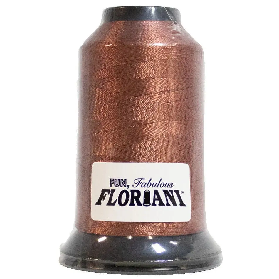Floriani 40 wt Polyester Embroidery Thread - PF0738 Arab Tan, 1000M/1100Yds, Neutral Tone, Keeps Embroidery Clean, Clean Finish, Reduces Friction for Busy Sewing Rooms, Dependable Stitch Quality