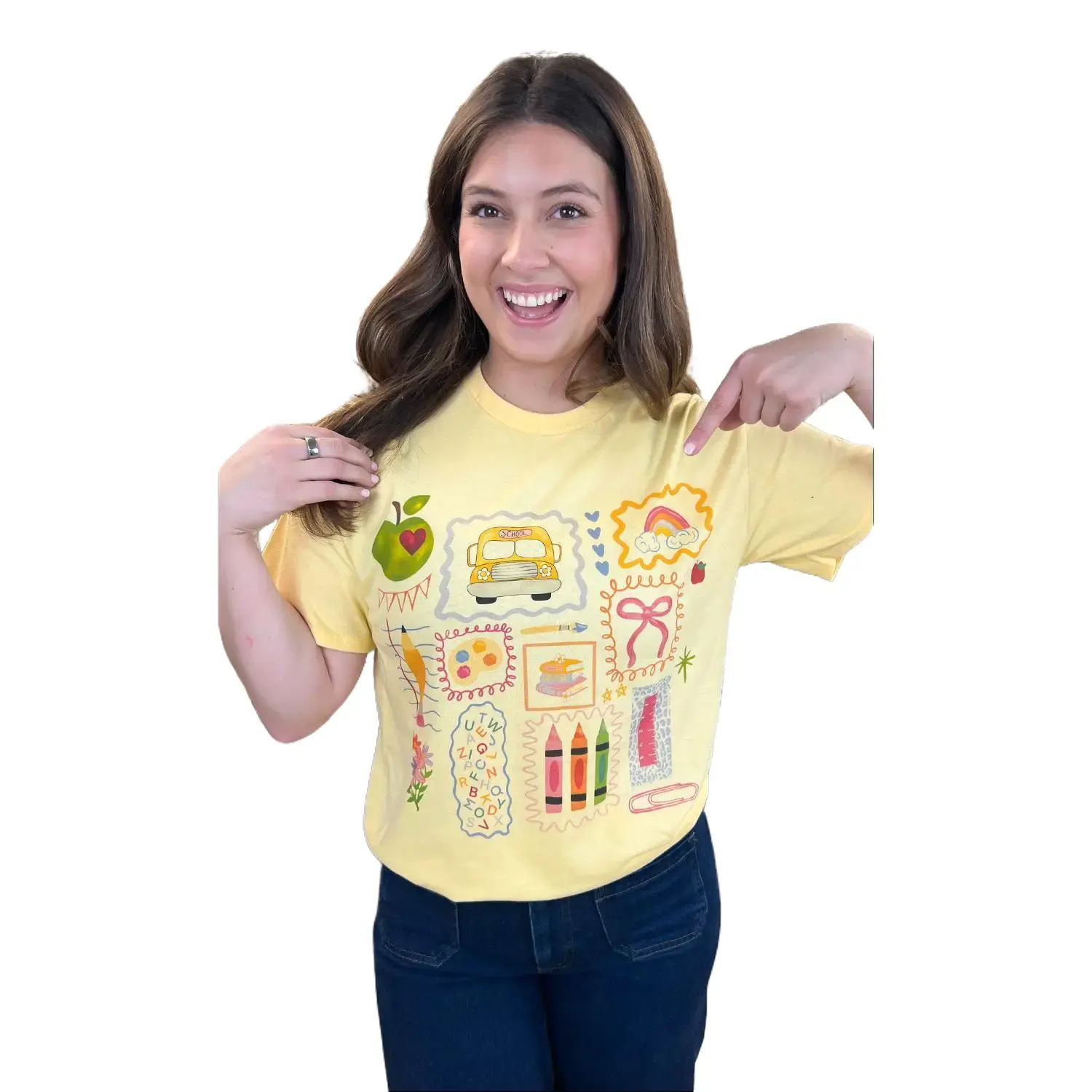 Women's All the Teacher Things Graphic T-Shirt – 100% Cotton Teacher Statement Tee, Crew Neck Short Sleeve Casual Teacher Shirt From Tees2urDoor