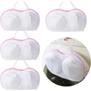 4 Pack Large Bra Washer Laundry Bags for Machine, Lingerie Bag for Delicates Underwear Brassiere, Bra Washer Protector for Laundry (Large-Pink 4 pack)