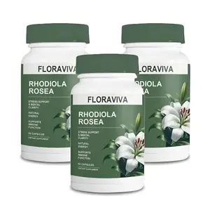 Floraviva Natural Rhodiola Rosea Wellness Capsules 500mg - Natural Adaptogen Supplement for Stress Support, Mental Focus & Energy -| boost immune repair| Boosts Energy&Stamina (60 Capsules)