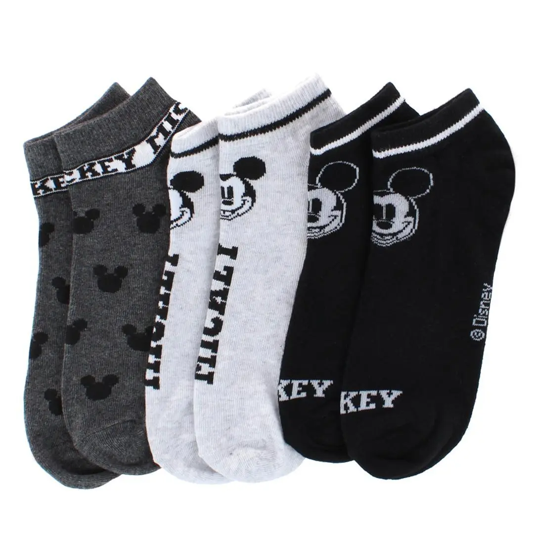 Textiel Trade Men's Disney Mickey Mouse Character Sneaker Socks (3 Pairs), Novelty Socks, Fabric, Menswear