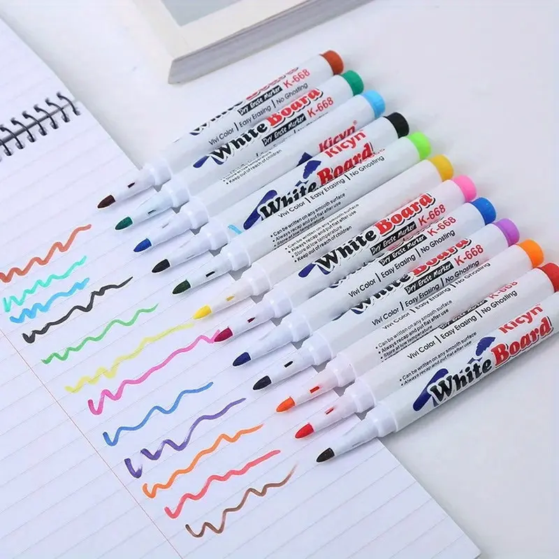 8/ 12pcs Whiteboard Marker Pens Set, Bulk Markers, Dry Erase Markers, Erasable Colorful Liquid Chalk Pens, School Office Writing, Painting Stationery, Art Supplies, Crafts, Sewing Accessories, Printmaking Tools