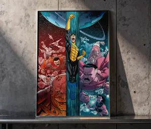 Frameless Art Poster: "Invincible Battle-Worn" – A Essential for Comic Book Aficionados.Ideal for Decking Out Gaming Rooms, Lounges, and as a Stunning Piece in Collectors' Display