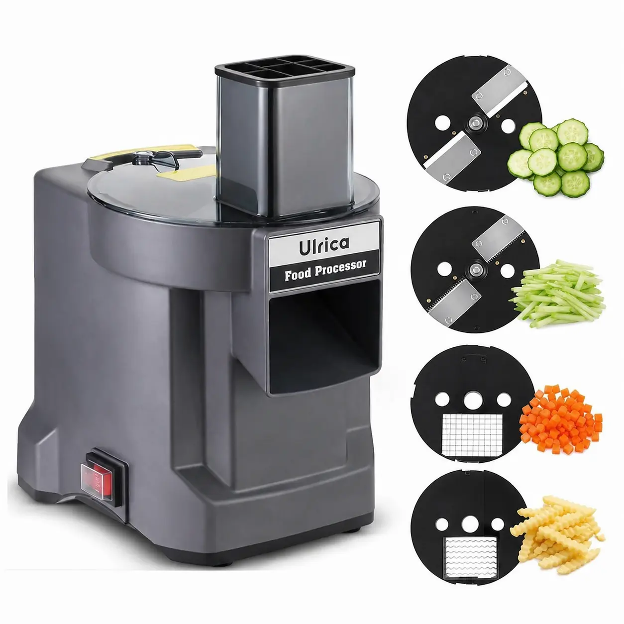 ULRICA Electric Vegetable Cutter & Dicer – 4-in-1 Dual Feed System for Quick Salad Prep, French Fries & Vegetable Slicing
