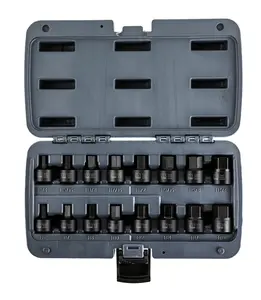 ARES 23021 - 16-Piece Stubby Impact SAE and Metric Hex Bit Socket Set