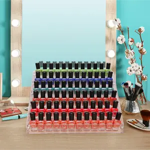 Clear Nail Polish Paint Organizer Holder Rack Shelf 6 Tier Acrylic Tattoo Ink Essential Oil Display Stand Holds Up to 48-96 Bottles for Table (Fit 1-2oz Bottles) Drawer Gift Installation Ceramic Butter Dish with Wooden Lid shoe box paper storage bucket