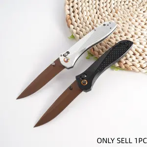 1pc 710 Folding Knife, Aluminum Handle, High-Quality Edc Tool, Non-Slip Grip, Durable Daily Use, Essential Kitchen Tool, Great Camping Choice, Perfect Gift