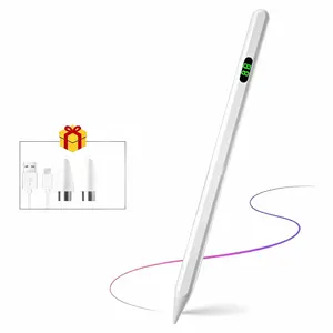 Magnetic Touch Pen, Rechargeable Precision Drawing Writing Pen, LED Battery Display, Compatible with iPad 6th to 10th Gen & Pro Series, USB Charging