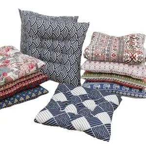 40x40cm Thick Polyester-Fill Winter Chair Cushion - Breathable Ocean Waves Design, Nordic Style Soft Furnishing Pad for Office, Dining Seating