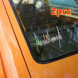 2PCS/SET Niche Holographic ECG Aesthetic Sticker (for car accessories/subculture decor gadgets) ECG wave line logo texture design, fits eye-catching & uninhibited subculture edgy-style lovers' taste Decor sticker + niche subculture edgy-style decor goods