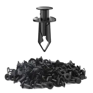 100pcs 8mm Car Bumper Fender Liner Door Trim Panel Fastener Clips Plastic Rivet Push Type Retainer Set for Auto Body Replacement