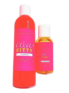 MARYIDA SKINCARE Menstrual Yoni Set - Velvet Kitty Yoni Gel & Oh Girl Moisturizer - Natural Berry Extracts - Gentle Cleansing & Soothing Formula - Antioxidants & Vitamins - 8 oz