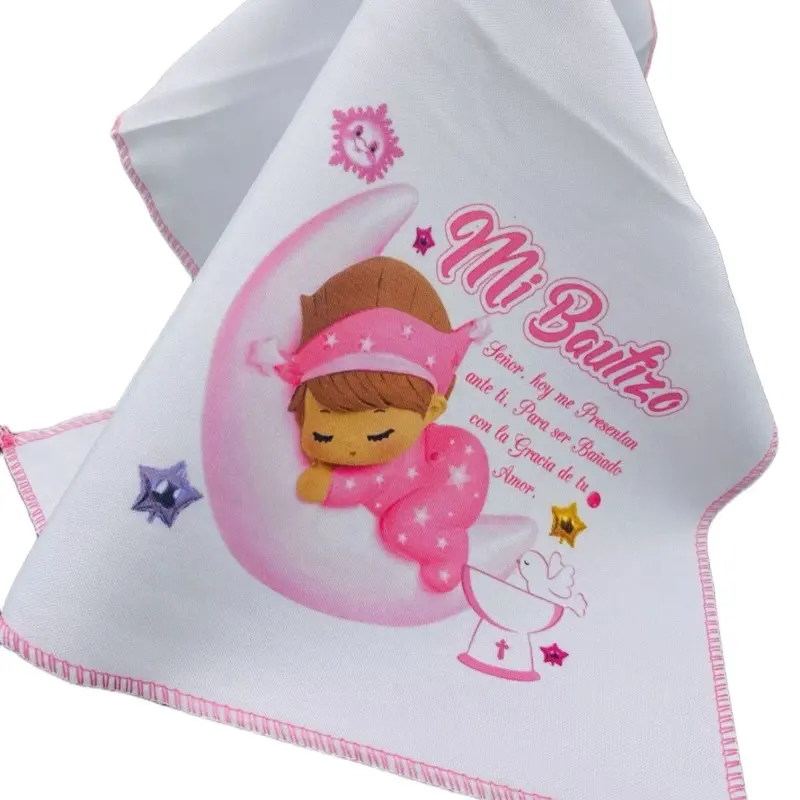 Cloth Napkins Bulk - 12pcs 10x10in 100% Polyester White Cloth Napkins, Baptism Favor Tableware for Baptism Celebrations