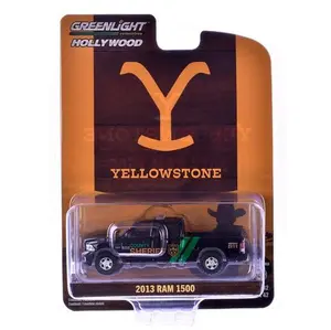 2013 Ram 1500 Pickup Truck "County Sheriff" Black with Green Stripes "Yellowstone" (2018–Current) TV Series "Hollywood Series" Release 42 1/64