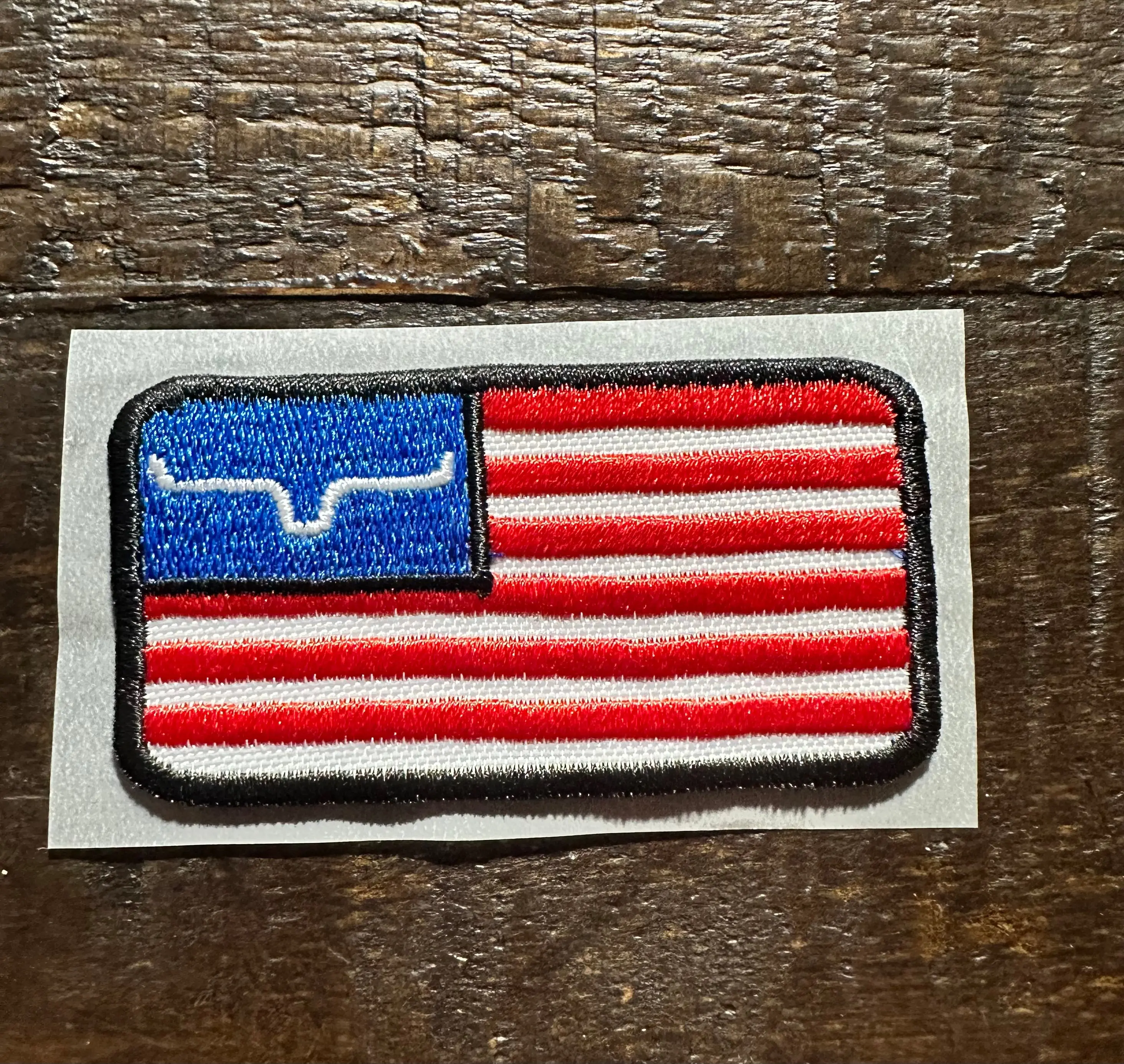 USA Longhorn Flag Embroidered Hat Patch