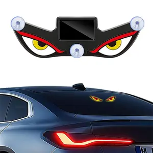 Solar Car Rear Window Dynamic LED Display – Vampire Devil Eye Emoji Panel with Animated Eyes, Wireless & No-Drill Installation, Waterproof Auto Decorative Light for Truck, Van & Nighttime Visibility