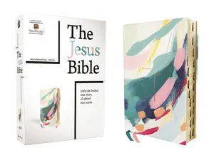 The Jesus Bible Artist Edition, NIV, (With Thumb Tabs to Help Locate the Books of the Bible), Leathersoft, Multi-color/Teal, Thumb Indexed, Comfort Print by Passion Publishing||Louie Giglio||Zondervan [Leatherbound Book]