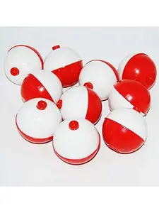 Floating floaters set of red and white plastic balls, foam fishing gear floaters set, fishing gear set