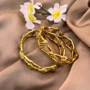 24K gold plated bangle set. PMB5.Sz 2.3