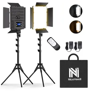 NiceVeedi 36W Bi-Color 2-Pack Photography Lighting Kit, Studio Lights Accessories2700-6500K CRI 95+, Dimmable LED Video Light Kit with Remote Control & 72” Tripod Stand, Lighting for Video Recording/Photography