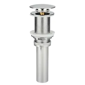 Bathroom Sink Overflow Pop Up Drain Assembly w/ Lift Rod, Chrome Plated