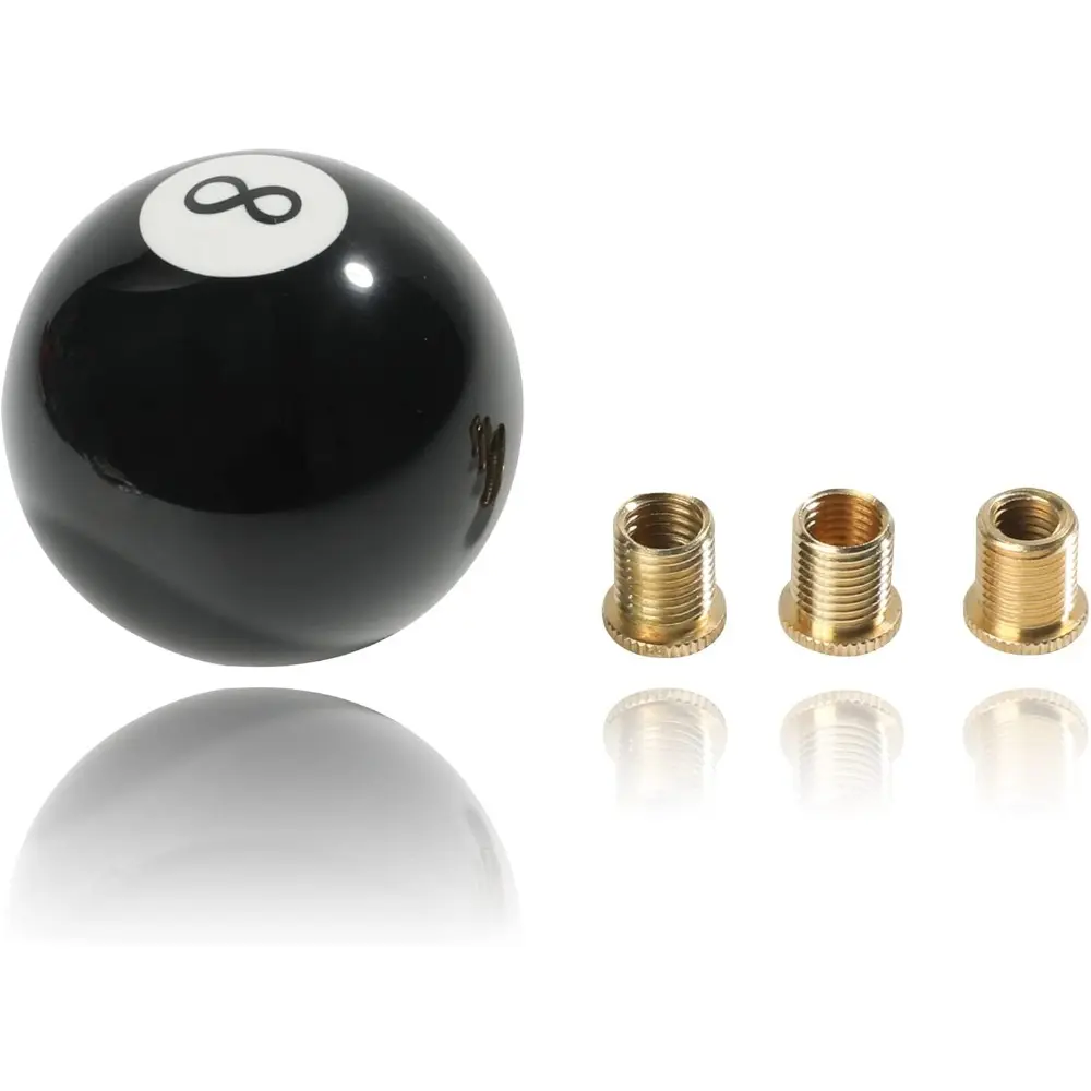 Shift Knob Manual Gear,Round Shift Knob Acrylic Gear,4 5 6 Speed Universal Shifter Knobs with 3 Adapters,Fit for Manual Car For M 8 * 1.25,M 10 * 1.25,M 10 * 1.5,M 12 * 1.25 (Black8)