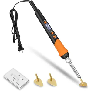 Mini Iron for Crafts, 120W Small  Iron for Crafts, Digital Display Adjustable Temperature Mini Patch Clothes Shoes Sewing and Hats, Portable and Lightweight (Orange)