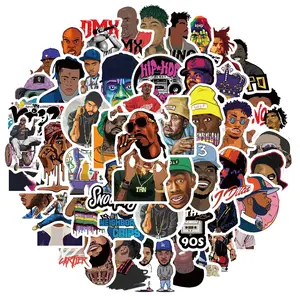 50pcs West Coast Rapper Stickers for Laptop, Stationery, Scrapbooking, Decorative Decals, Unique Design, Perfect Gift Idea, Sticker Sheets, Sticker Packs