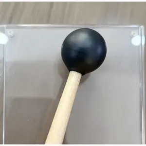 Tuning Fork Mallets with Rubber Tip Silicone Hammer Wooden Handle Percussion Instrument for Violin Guitar Tuner Instrument Singing Pitch Set Sound Therapy Chakra Healing