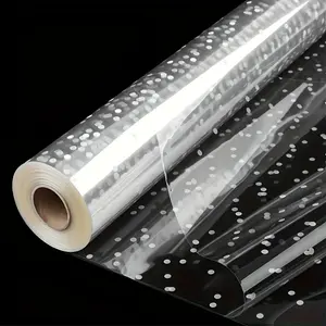 Ultra-Wide Transparent Glass Paper Roll, 40cm X 10m, Thickened, Spots, Ideal for Gift Baskets, Bouquets, Crafts, Festive Celebrations