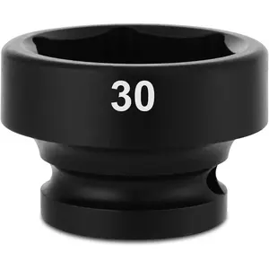 1/2" Drive Stubby  Socket,CR-MO,30mm,6-Point,Metric,Radius Corner Design, Axle Nut  Grade Socket for Easy Removal