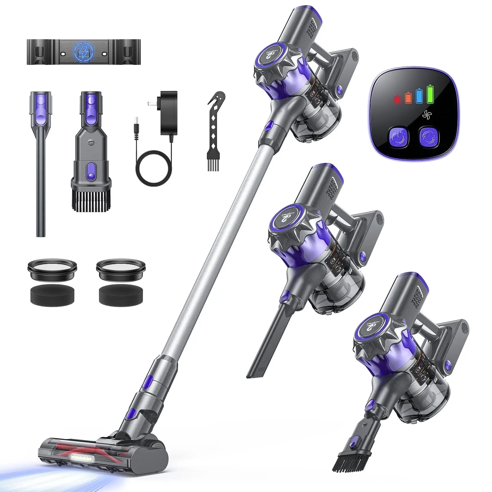 Lazyswan Cordless Vacuum 28KPA 45Mins Lightweight Stick Vacuum for Home Carpet Hardwood Pet Hair