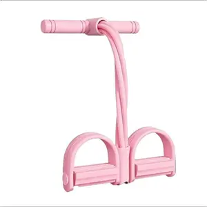 Resistance Bands Pedal Trainer with Handles, 6 Tube Fitness Bands, Portable Home Workout Exercise Tool, Yoga Training Equipment, Stretch Bands for Home Gym