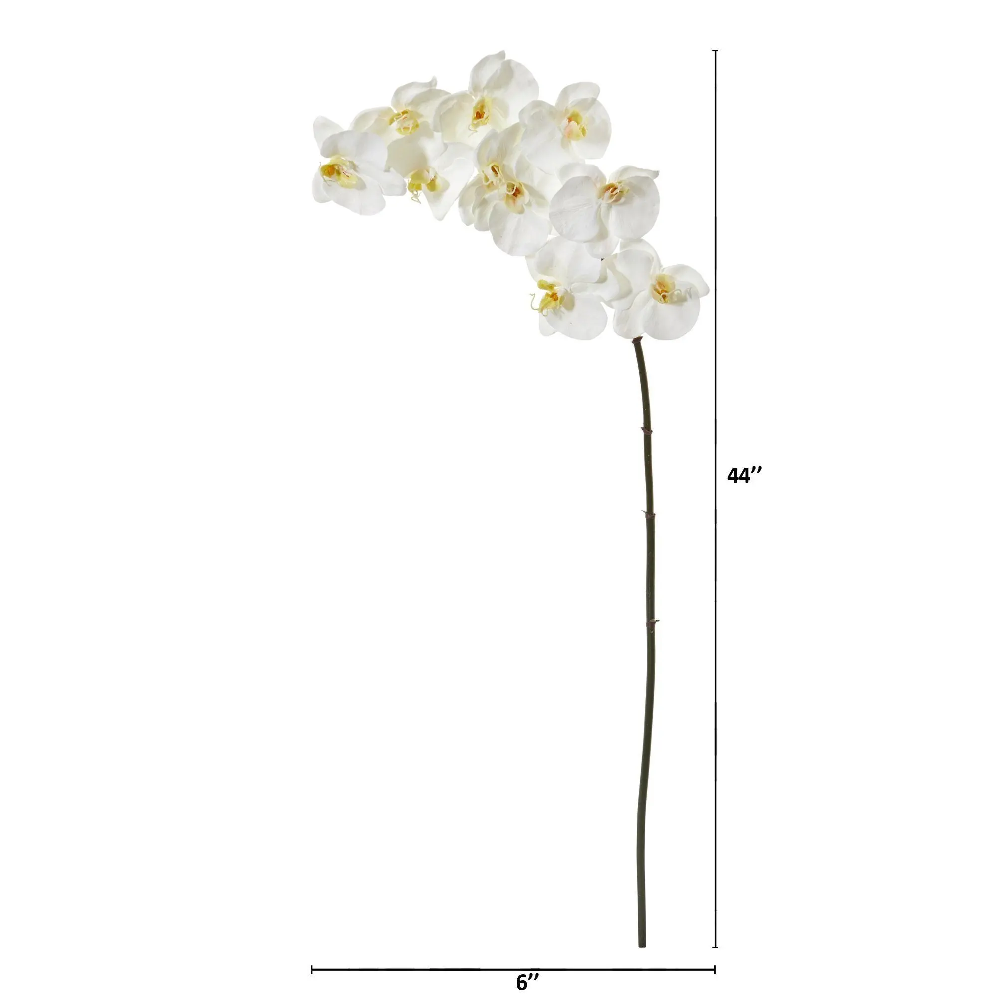 44-inch Lifelike Artificial Phalaenopsis Orchid Set - 6 Artificial Fiber Flowers with Authentic Details, Decorative Floral Decor for Home Supplies