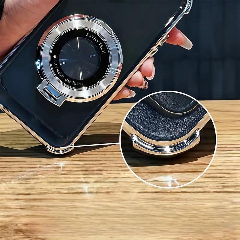 Suitable for [Galaxy S20 Fe] high-end phone case🥰, Electroplated Luxury Clear Phone Case with Ring Stand Holder 4-Corner Shockproof Camera Protective Cover 952