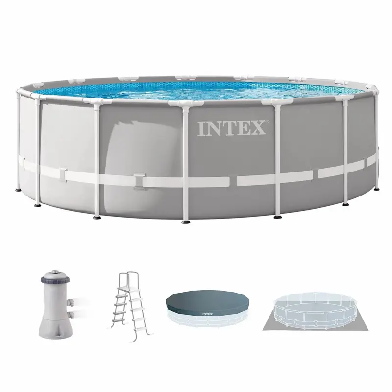 Pool 15ft x 48in Round Above Ground Swimming Set Pump INTEX Prism Frame w Pump