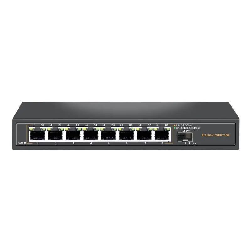 Ethernet Switch 2.5G Up-link 10G Switch Network Monitoring POE Switch