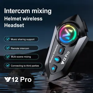 Y12pro Helmet Bluetooth-compatible Connectivity Headset, Waterproof Noise Cancelling, Motorcycle Earphone, Dual Use for Music and Calls, Model Xinghao Y12