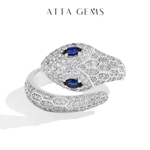 Classic D VVS1 Color Synthetic Moissanite Ring for Women Men Sapphire Eyes Snake Ring Daily Wear Gift Travel R219 Classic D VVS1 Color Synthetic Moissanite Ring for Women Men Sapphire Eyes Snake Ring Daily Wear Gift Travel R219