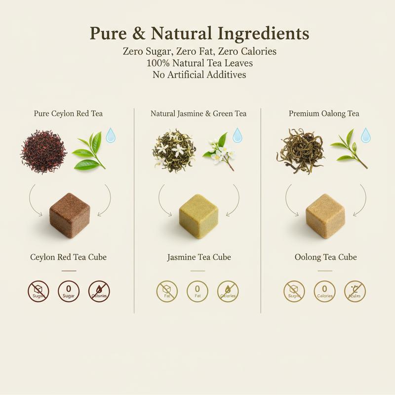 Teabers 15g Mixed Tea Cubes Freeze-Dried Instant Ceylon Oolong Jasmine Tea-0 Sugar 0 Fat 0 Calories Premium Healthy Beverage Herbal Zen Green Matcha Black