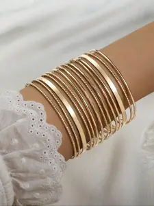 Minimalist Stacking Bangle Bracelet Set, Fashionable Jewelry for Women & Men, Trendy All-match & Exquisite Jewelry for Birthday Gift