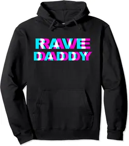 Rave Daddy EDM Music Festival Father Optical Illusion Trippy Pullover Hoodie - Winniekemo Shop 64B09M3Z3JNB