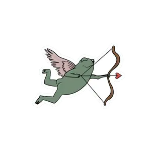 CUPID FROG STICKER